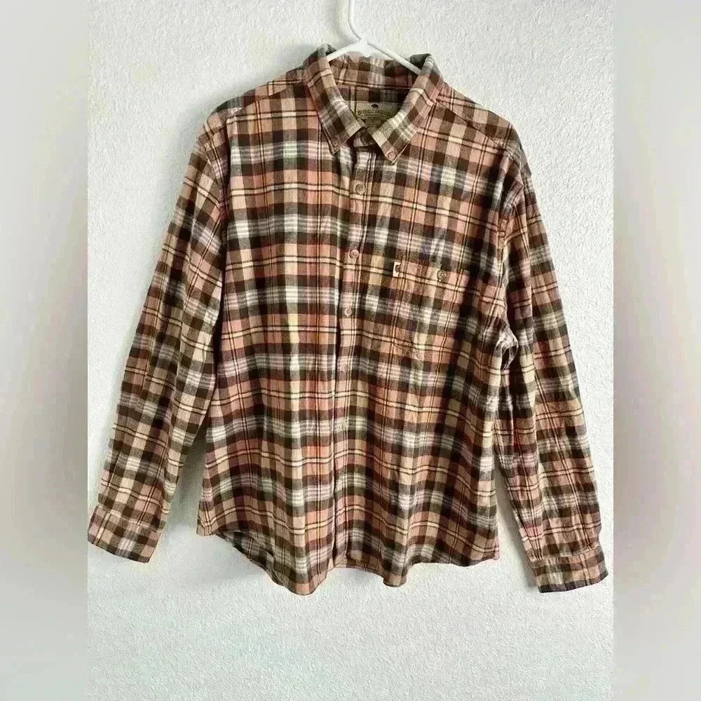 Buffalo Jackson Trading Co. Long Sleeve Plaid Flannel Button Down Shirt Size Xl